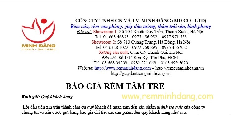 Bao gia rem tre truc